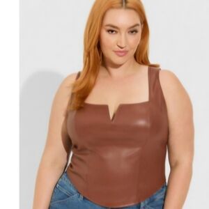 Faux Leather Vest/Tank